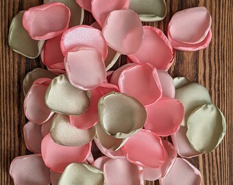 Floral baby shower or bridal shower decor-coral blush sage rose petals-birthday or wedding decorations-cake table confetti-flower girl  toss