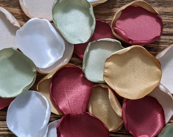 Cinnamon rose antique gold and sage rose petals for wedding decor-aisle runner and flower girl petals for baskets-reception bridal confetti