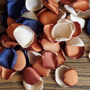 Wedding Decor, Navy Blue Terracotta, Rose Petals, Aisle Runner Decor, Boho Wedding, Country Barn Bridal Shower, Rustic Flower Girl Petals