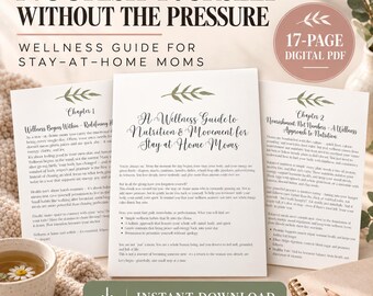 Cozy Self-Care Mom Nutrition Guide Digital Download - Stay at Home Wellness Planner Journal Gift for New Mothers