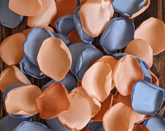 Peach & Dusty Blue Wedding Decor Flower Girl Basket Rose Petals Aisle Scatter Bulk Something Blue