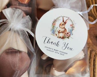 Bunny Fall Sachet Favor, Woodland Baby Shower Favor, Rustic Autumn Wedding Decor, Pumpkin Spice Party Gift, Harvest Bunny Theme, Petal Bag