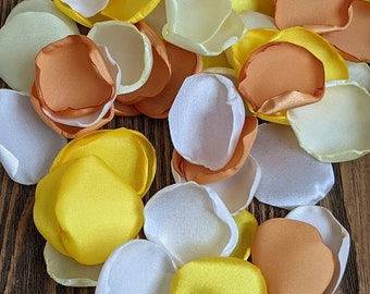 Wedding decor, Mustard and yellow destination country party, bag of rose petals, balloon fillers, fall or summer bridal shower confetti toss