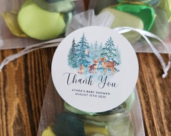 Winter woodland sachet, green rose petals, enchanted forest baby shower favors, scented sachet bag for drawers, closets, and workout bags
