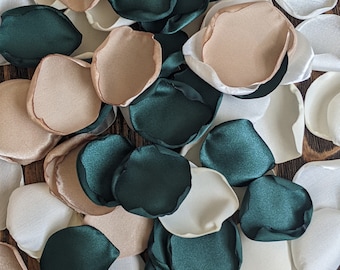 Champagne emerald custom rose petals bulk for wedding table decor, party decorations, scatter confetti, flower petals for basket and toss