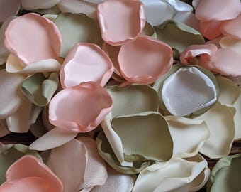 Wedding decor, Sage peach petals for flower girl baskets, bridesmaid boxes bags and vase fillers, bridal shower simple centerpieces