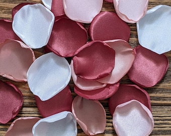 Boho cinnamon rose blush pink and rose gold wedding decor-custom aisle runner and flower girl petals for baskets-rustic rose petals bulk