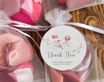 Vintage Parisian Bridal Shower Favor, Floral Bike Wedding Gift, Garden Tea Party Sachet, Romantic French Baby Shower Decor