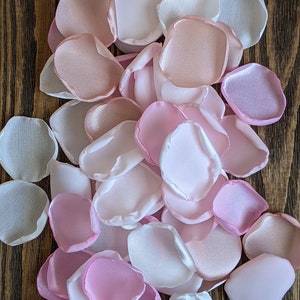 Blush and white rose petals for heaven sent baby girl shower decor or first communion-baptism party decorations-classic table centerpieces image 4