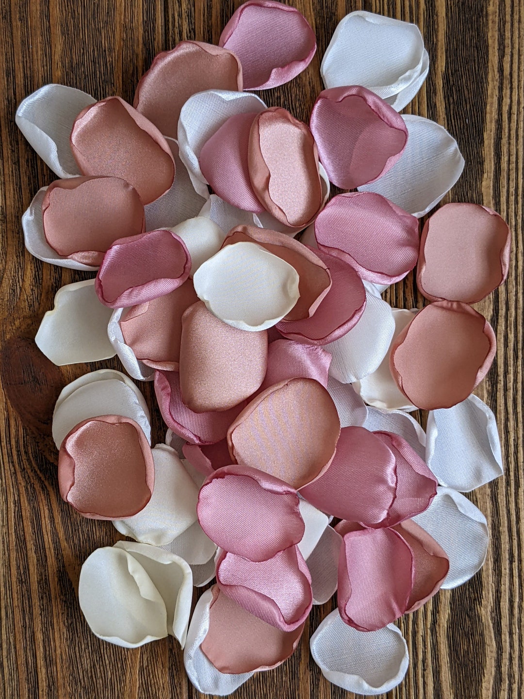 Dusty Rose and Rose Gold Custom Rose Petals for Weddingflowers for