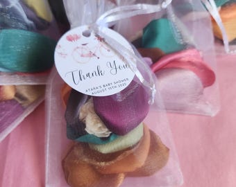 Vintage Bicycle Favor with Rose Petals Sola Flower – Pink Bike Bridal Shower Gift – Garden Wedding Sachet – Custom Scent & Color