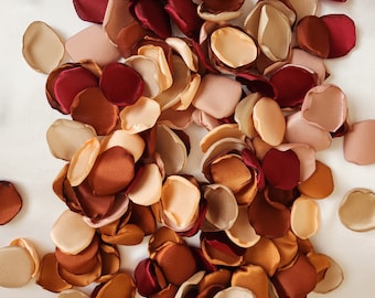 Peach terracotta burgundy mix of rose petals for wedding decor, entrance or altar decor, bridesmaid proposal or gifts, bride floral gifts
