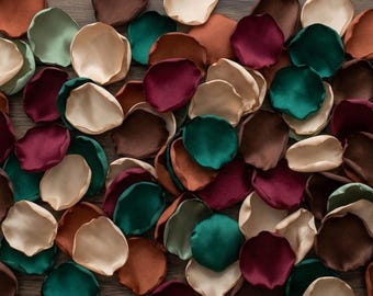 Champagne Burgundy Emerald Terracotta Rose Petals Wedding Decor Boho Flower Girl Basket Aisle Runner Confetti Toss
