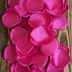 Fuchsia rose petals wedding decor and aisle runner, custom flower girl petals, cake table decorations, card box table decor, centerpieces