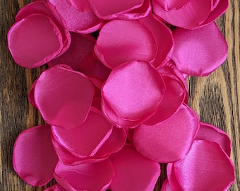 Fuchsia rose petals wedding decor and aisle runner, custom flower girl petals, cake table decorations, card box table decor, centerpieces