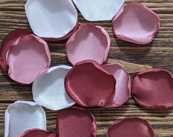 Western fall wedding decor for aisle runner entrance, cinnamon rose dusty ivory custom rose petals for flower girl baskets and bridal shower