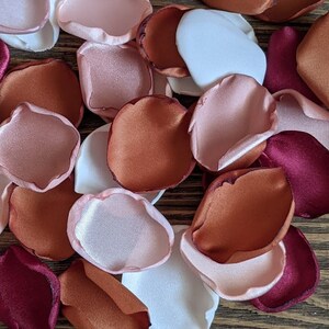 Fall wedding rose petals, Terracotta rose gold burgundy flower petals, petals for cones, flower girl petals for baskets, aisle runner petals