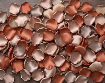 Rose Gold Terracotta Petals Fall Wedding Decor Table Flowers Girl Baskets Cones Cards Gifts