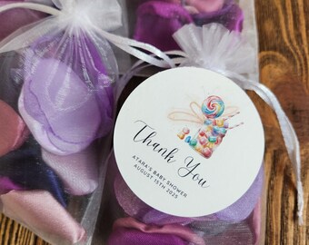 Candy Jar Sachet Favor, Sweet Party Favor, Candyland Baby Shower Gift, Colorful Wedding Decor, Birthday Party Favor, Handmade Petal Bag