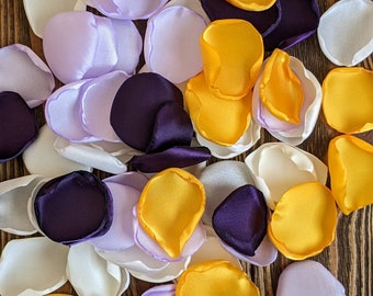 Wedding decor-Lavender sunflower yellow and plum rose petals-fall princess bridal shower or tea party decorations-baby girl shower decor