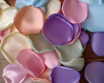 Unicorn party decorations, pastel rainbow mixture of rose petals for wedding or 1st birthday decor, butterfly bridal or baby shower confetti