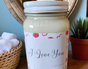 I Love You Candle – 14oz Soy Wax – Romantic Gift – Valentine’s Day Candle – Anniversary Gift – Love Affirmation – Hand-Poured