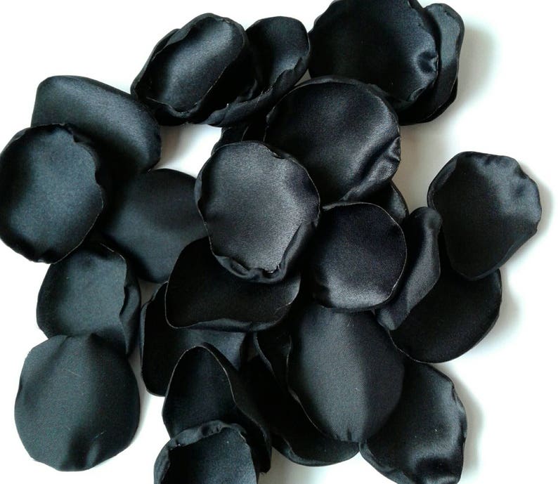 Black rose petals black wedding decor satin rose petals Etsy