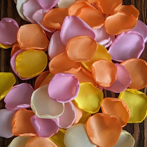 Custom orange pink and yellow rose petals for rubber duck baby shower decor-ducky duckies party table decorations-summer bridal decor toss image 4