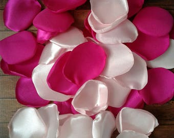 Wedding decor-Hot pink and blush rose petals for baby shower table centerpieces-bridal confetti to toss-birthday and bachelorette party idea