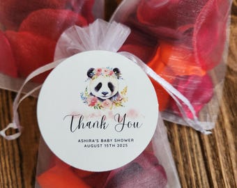 Panda Sachet Favor, Bamboo Baby Shower Favor, Animal Party Gift, Gender Neutral Decor, Jungle Birthday Favor, Handmade Petal Bag
