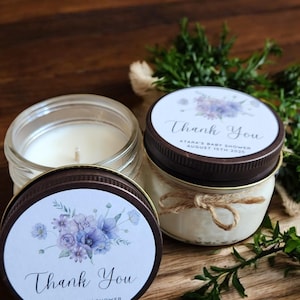 Baby in Bloom Shower Favors – Set of 12 Personalized Soy Candles – Girl Baby Shower Guest Gifts – Floral Baby Shower Favors for Guests