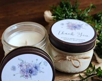 Baby in Bloom Shower Favors – Set of 12 Personalized Soy Candles – Girl Baby Shower Guest Gifts – Floral Baby Shower Favors for Guests