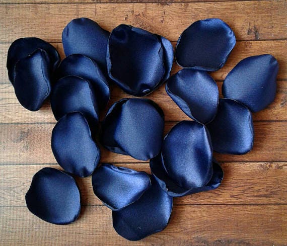 Navy blue rose petals for wedding decor and flower girl  baskets for wedding toss, aisle runner decor pew markers for simple church ceremony