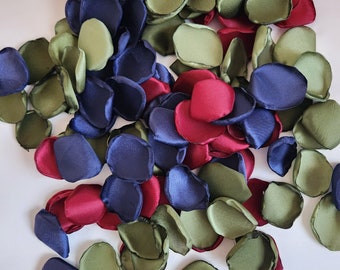 Wedding decor, flower girl petals for baskets, sage navy burgundy mix of rose petals, wedding flowers for exit toss aisle runner decoration