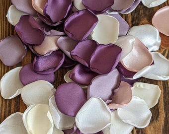 Wisteria blush and dusty lavender rose petals for bridal shower or wedding table decor toss, aisle runner and flower girl petals for baskets