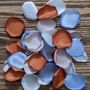 Wedding Decor, Terracotta Petals, Dusty Blue Petals, Taupe Rose Petals, Wedding Decorations, Flower Petals, Bridal Shower Decor.