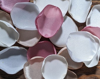 Dusty rose champagne rose petals for flower girl baskets, rustic or western bohemian wedding aisle or country barn bridal shower table decor