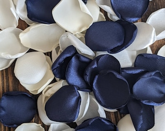 Navy blue rose petals for wedding decor and flower girl  baskets-wedding toss-aisle runner decor-pew markers for simple church ceremony