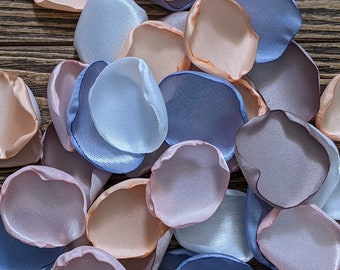 Dusty blue peach blush rose petals for arch and round table decor-bohemian aisle runner decoration-wedding flowers for table runner-confetti