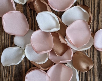 Blush light brown rose petals for rustic or boho wedding shower, blush beach floral decor for custom 100ft aisle runner, church altar toss