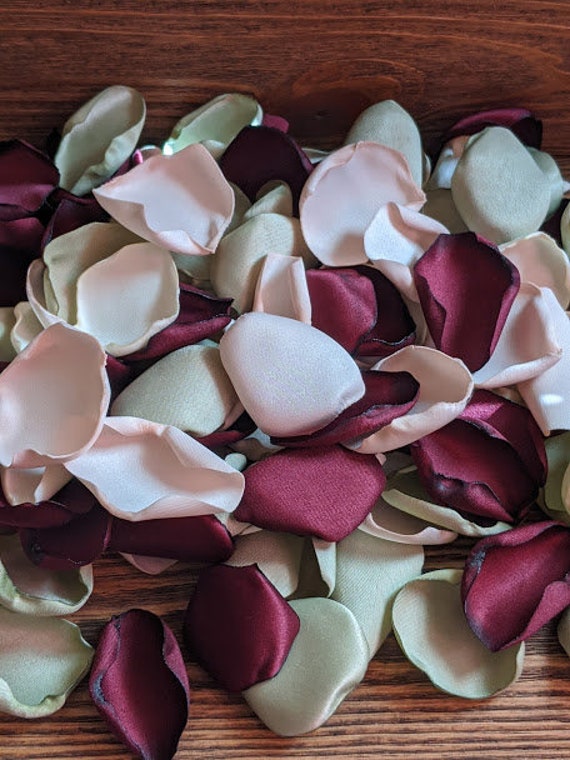 Wedding Decor-burgundy and Dusty Rose Petals-wedding Decorations-custom  Flower Girl Petals for Baskets Bridal Shower Decor-floral Confetti 