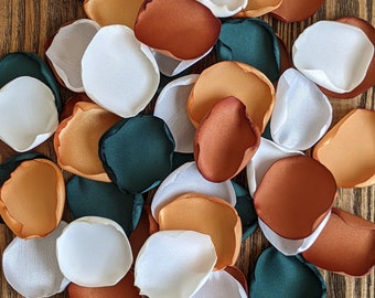 Barn terracotta emerald mustard cream rose petals to fill the flower girl baskets, rustic boho wedding decor, cake flowers toss decoration