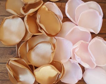 Blush and nude artificial rose petals for neutral wedding, horse birthday decor for girl, party decorations, flower girl accessories to toss