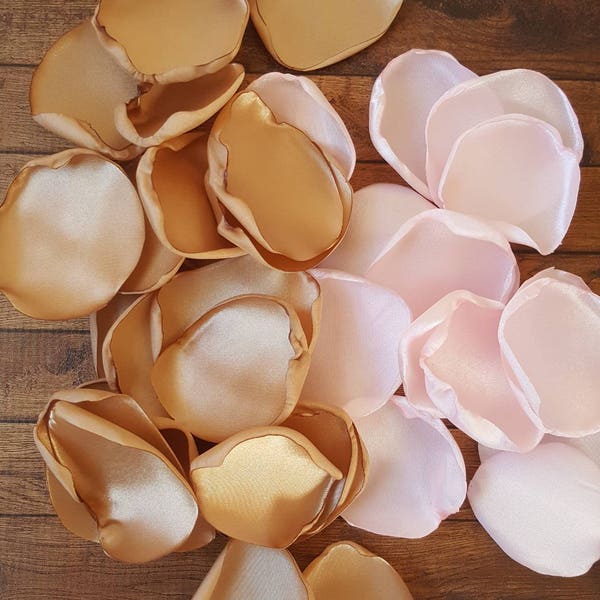 Blush and nude artificial rose petals for neutral wedding-horse birthday decor for girl-party decorations-flower girl accessories to toss