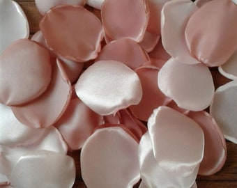 Blush pink rose gold rose petals for whimsical baby shower or bridal  tea party table decor, aisle runner decor, flowers for centerpieces