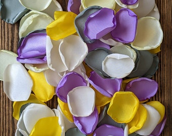 Wedding decor-Lilac sage yellow rose petals for photography-flower girl petals-aisle runner and pew toss-marriage proposal photo props