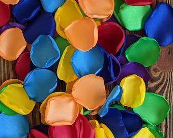 Rainbow rose petals bulk for baby shower decorations, birthday party cake table decor centerpieces, custom flower girl petals for baskets