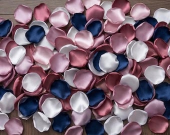 Cinnamon Dusty Navy Rose Petals | Wedding Aisle Ceremony Toss Flower Girl Rustic Romantic Bridal Decor