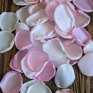 Blush and white rose petals for heaven sent baby girl shower decor or first communion-baptism party decorations-classic table centerpieces image 3