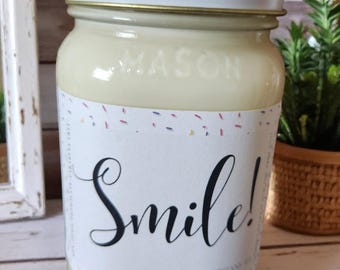 Smile! Candle – Philippians 4:4 – 14oz Soy Wax – Joyful Christian Gift – Bible Verse Candle – Faith Decor – Inspirational Scripture Candle